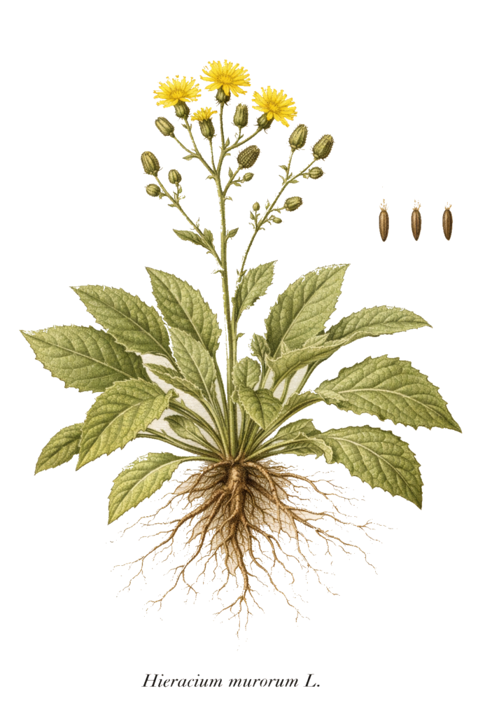 Planche botanique de l’épervière commune