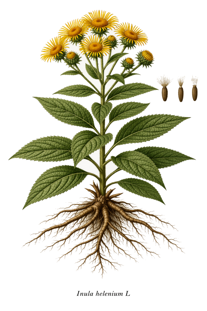 Planche botanique de l’inule aunée