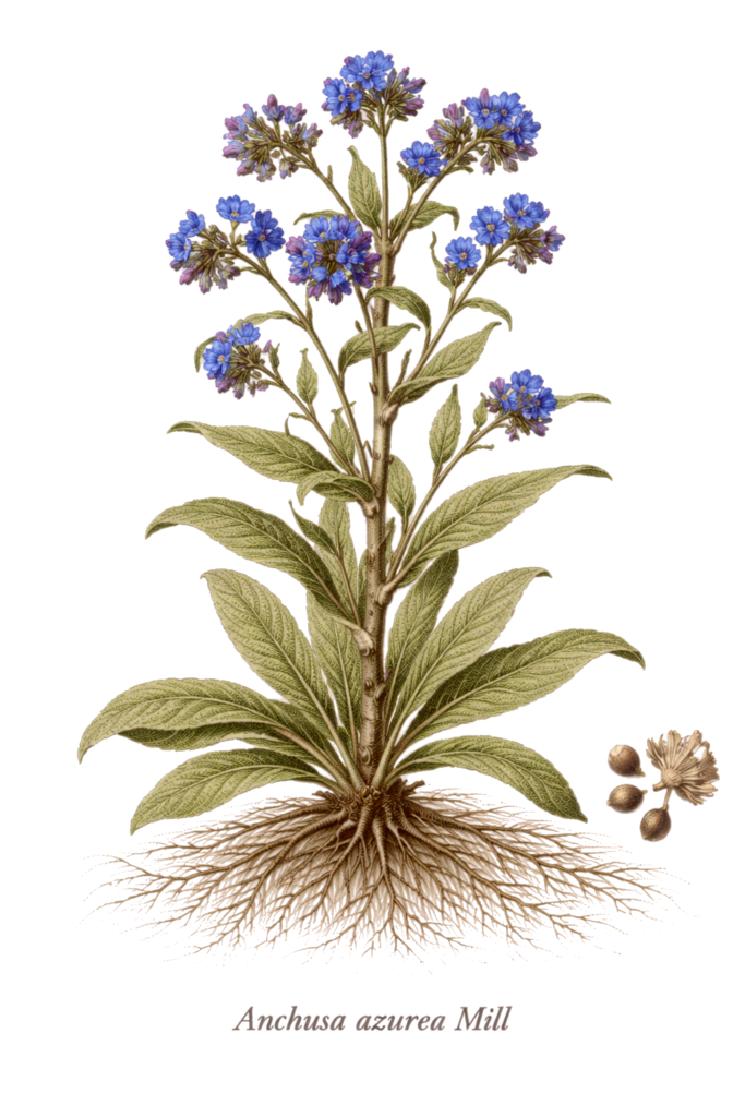 Planche botanique de Anchusa azurea