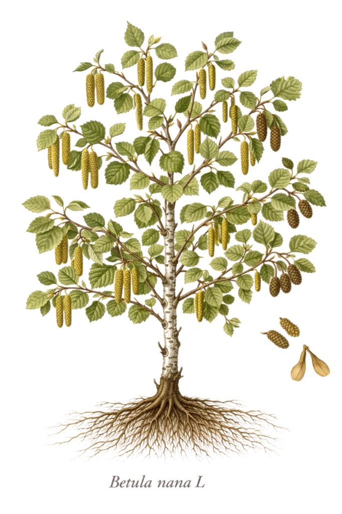 Planche botanique de Betula pubescens