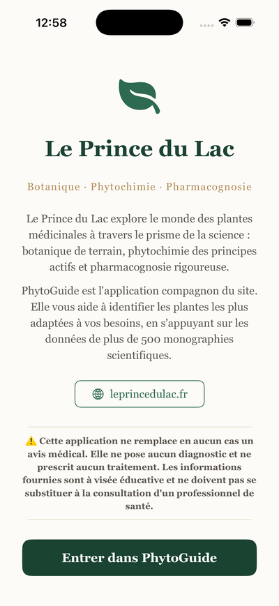 PhytoGuide — application iOS de phytothérapie