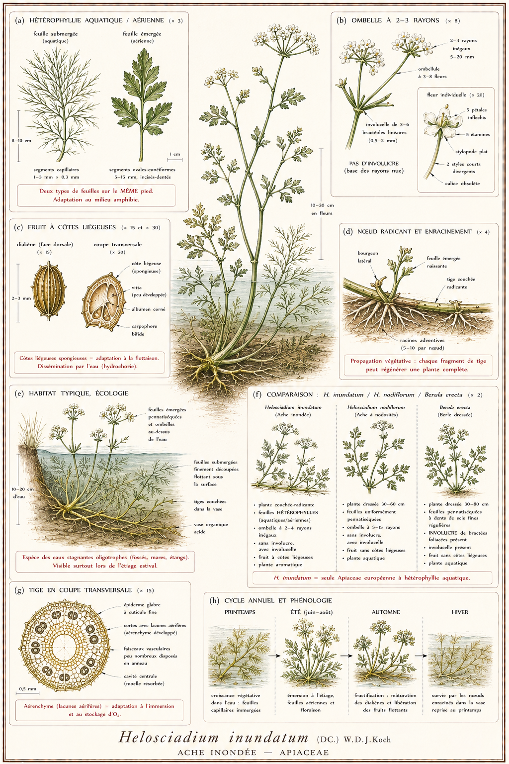 Planche botanique Ache inondée