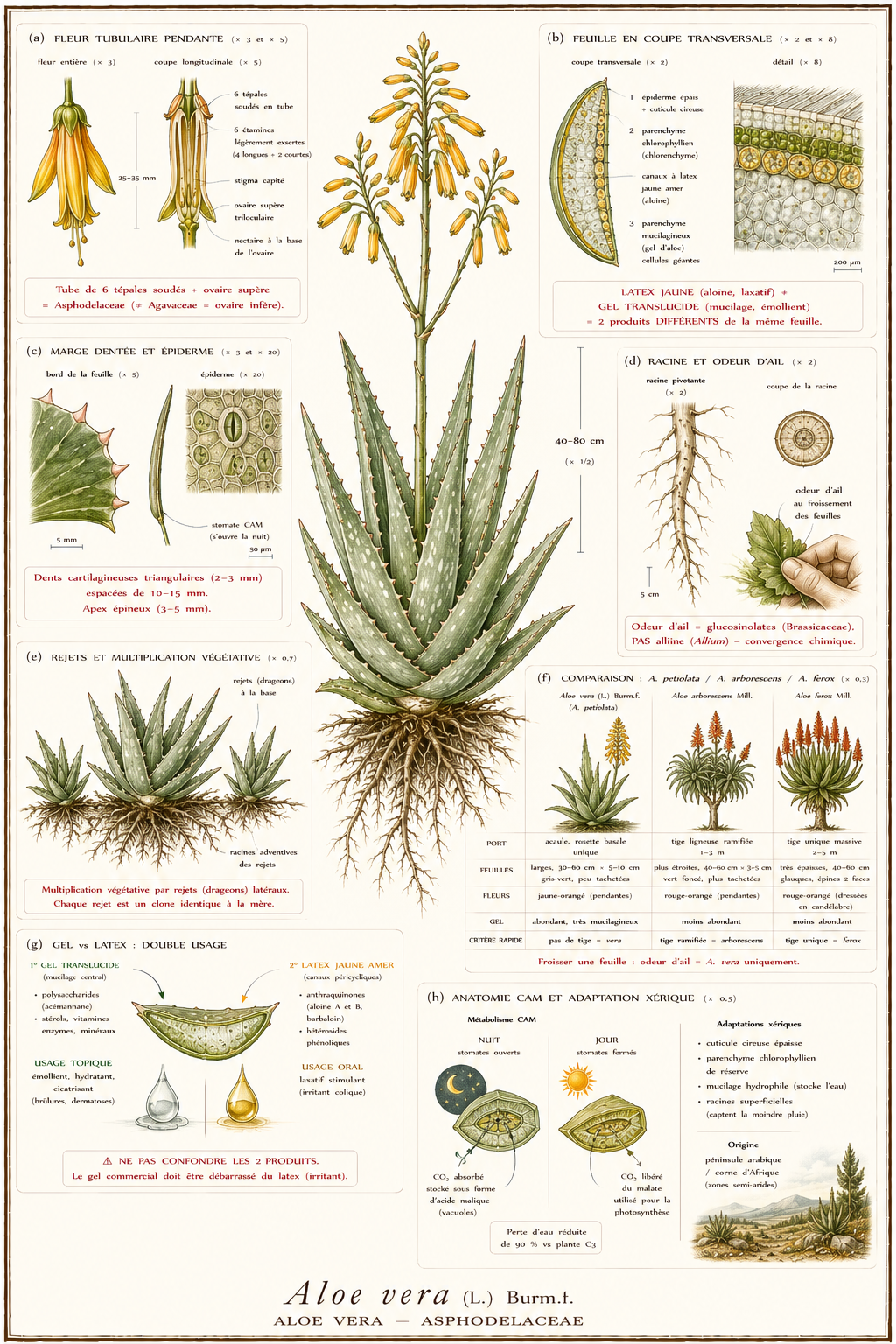 Planche botanique Aloe vera