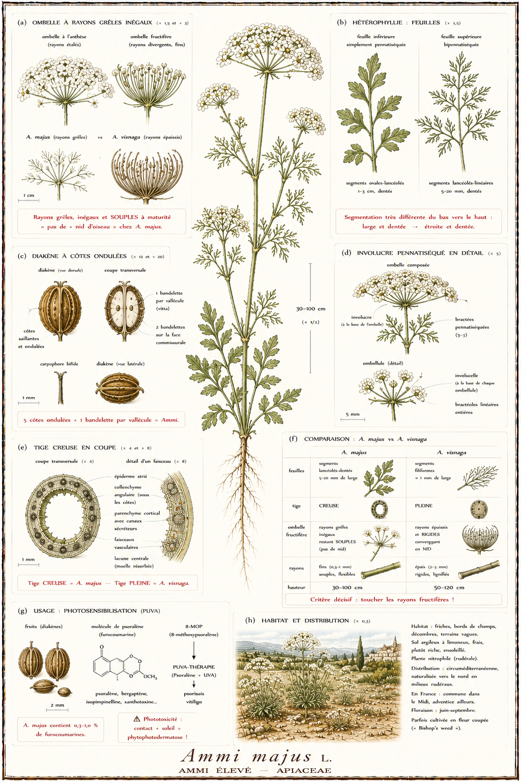 Planche botanique Ammi élevé