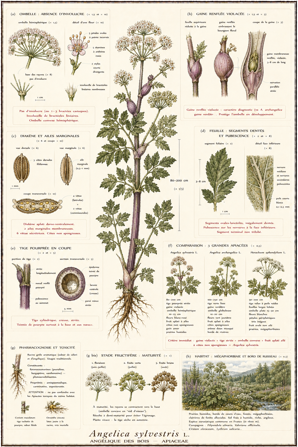 Planche botanique Angélique des bois