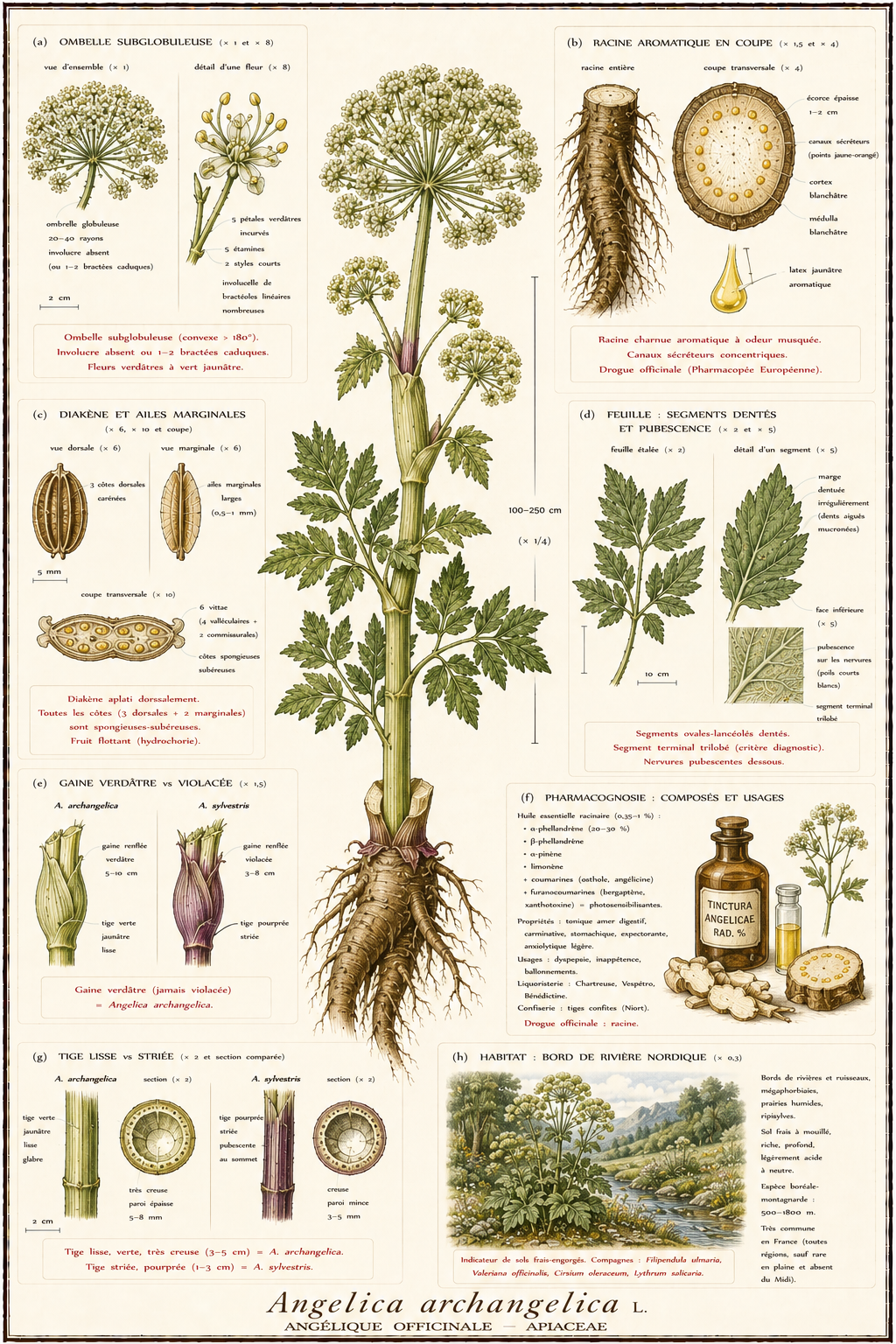 Planche botanique Angélique officinale