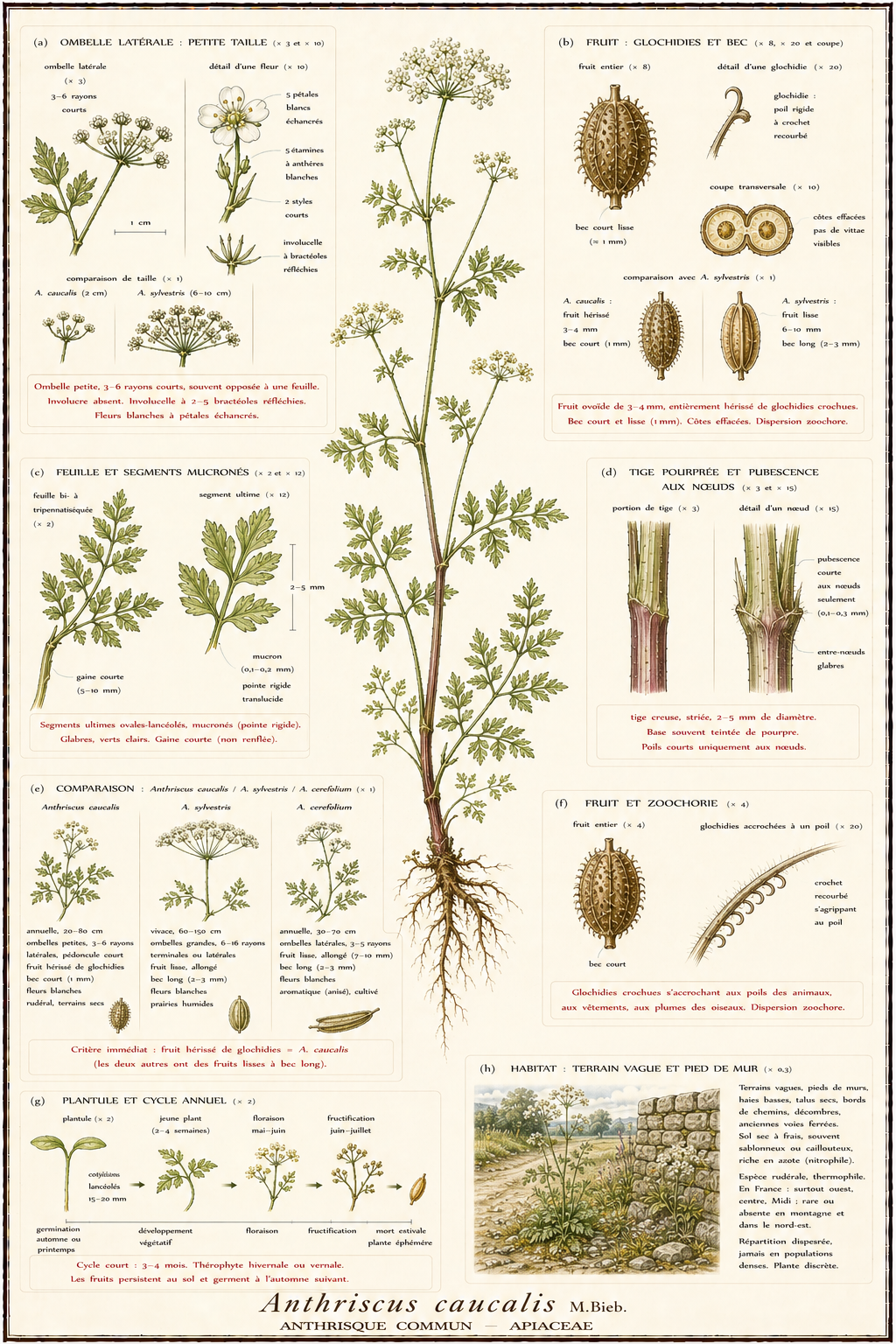 Planche botanique Anthrisque commun