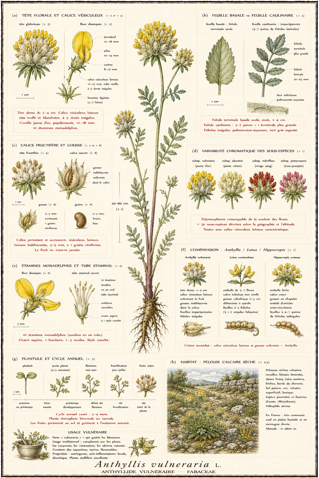 Planche botanique Anthyllide vulnéraire