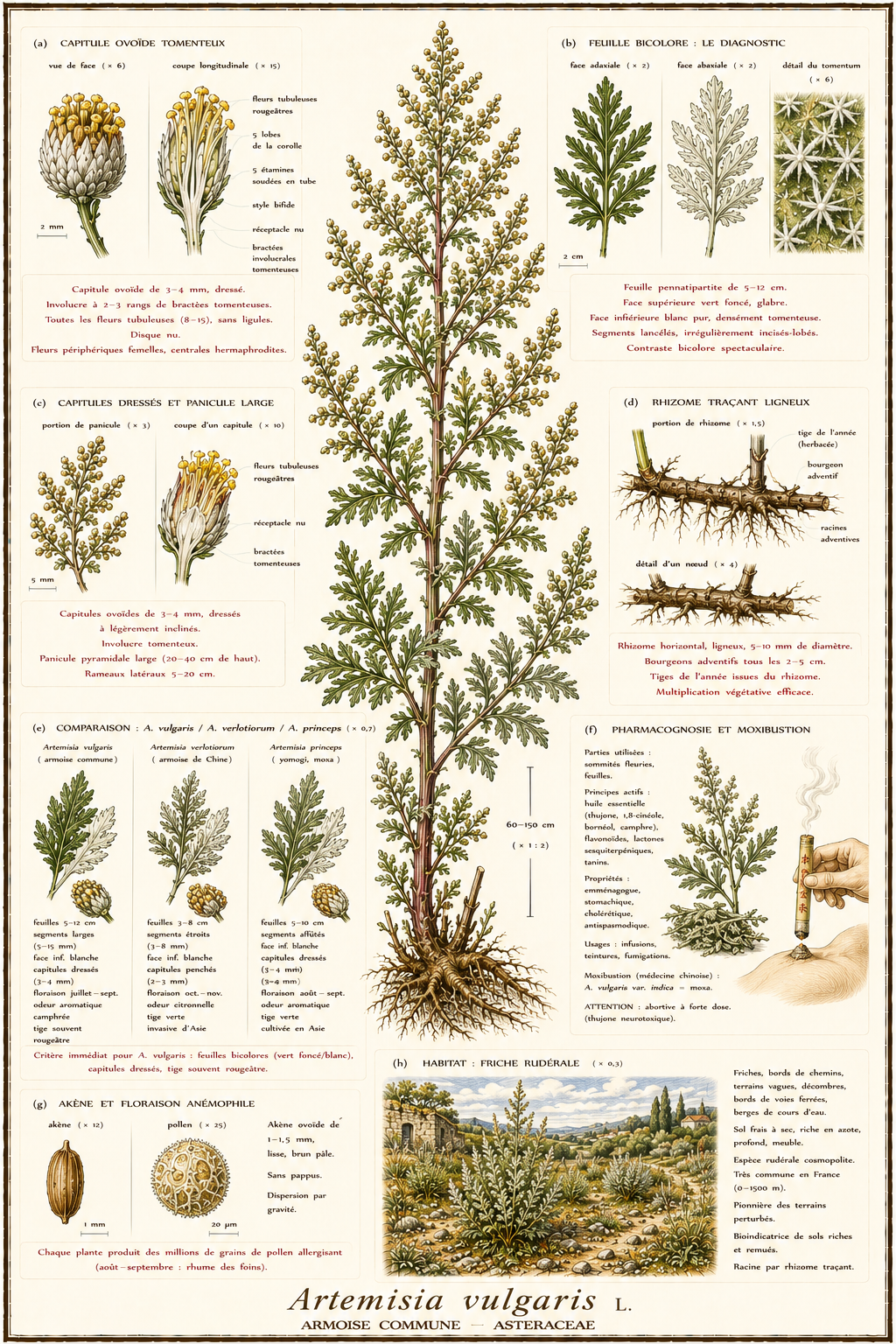 Planche botanique Armoise commune