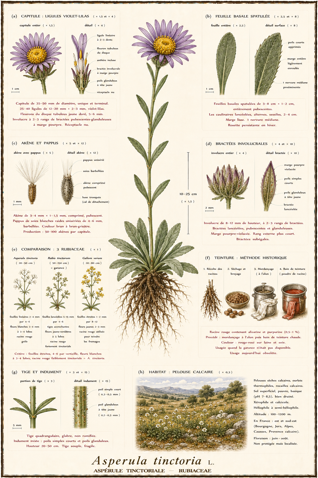 Planche botanique Aster des Alpes