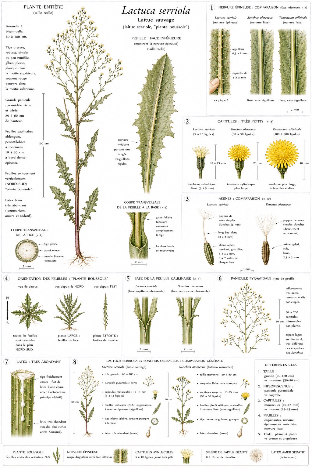 Planche botanique de Lactuca serriola — laitue sauvage