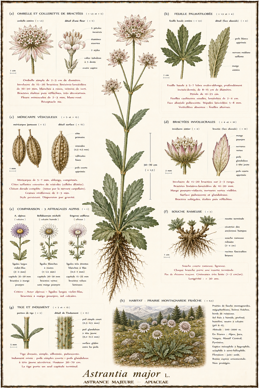 Planche botanique Astrance majeure