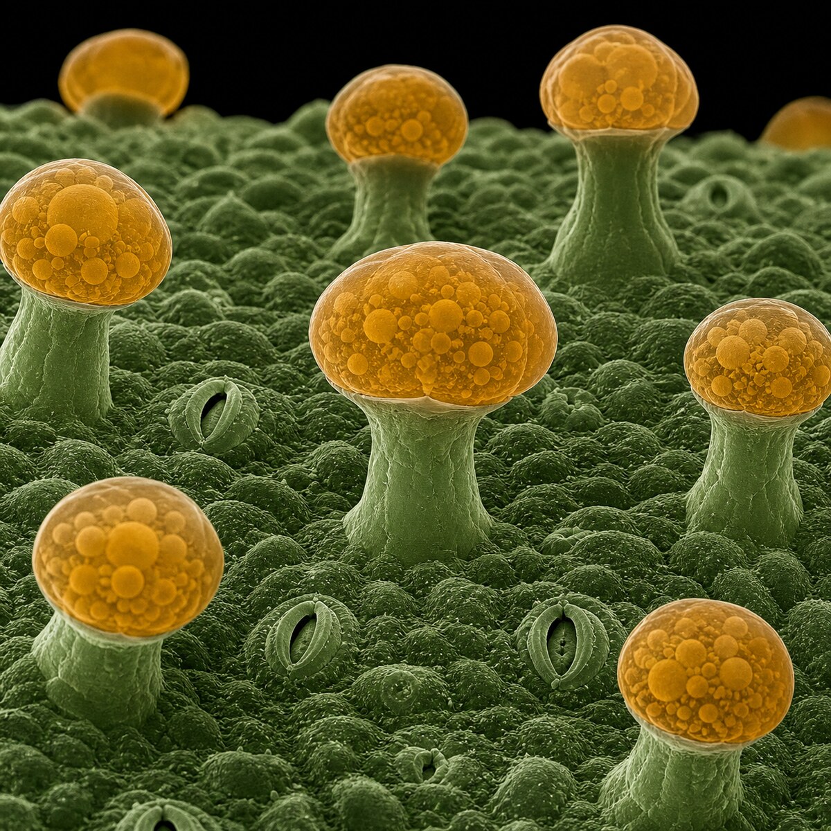 Trichomes glandulaires — stockage des huiles essentielles