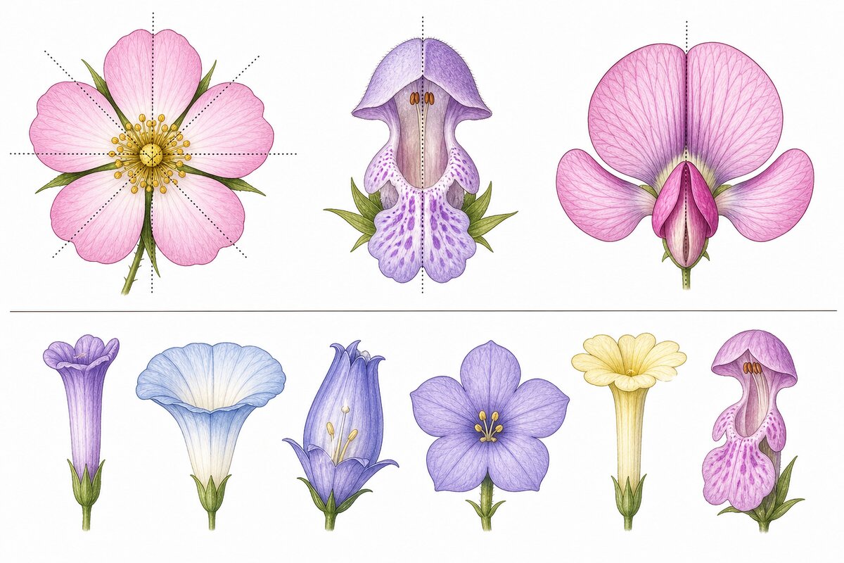 Symétries florales et types de corolles