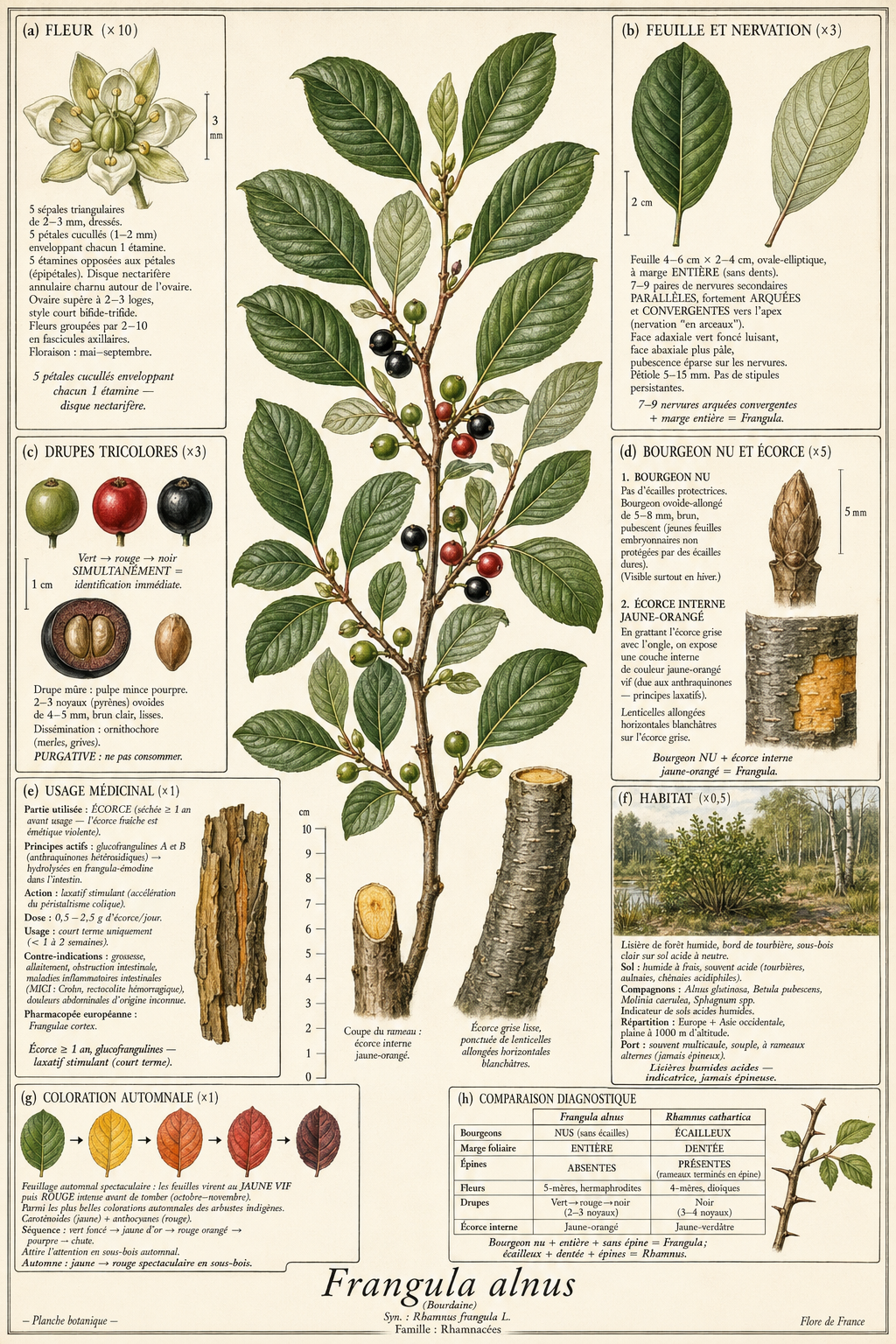 Planche botanique Bourdaine
