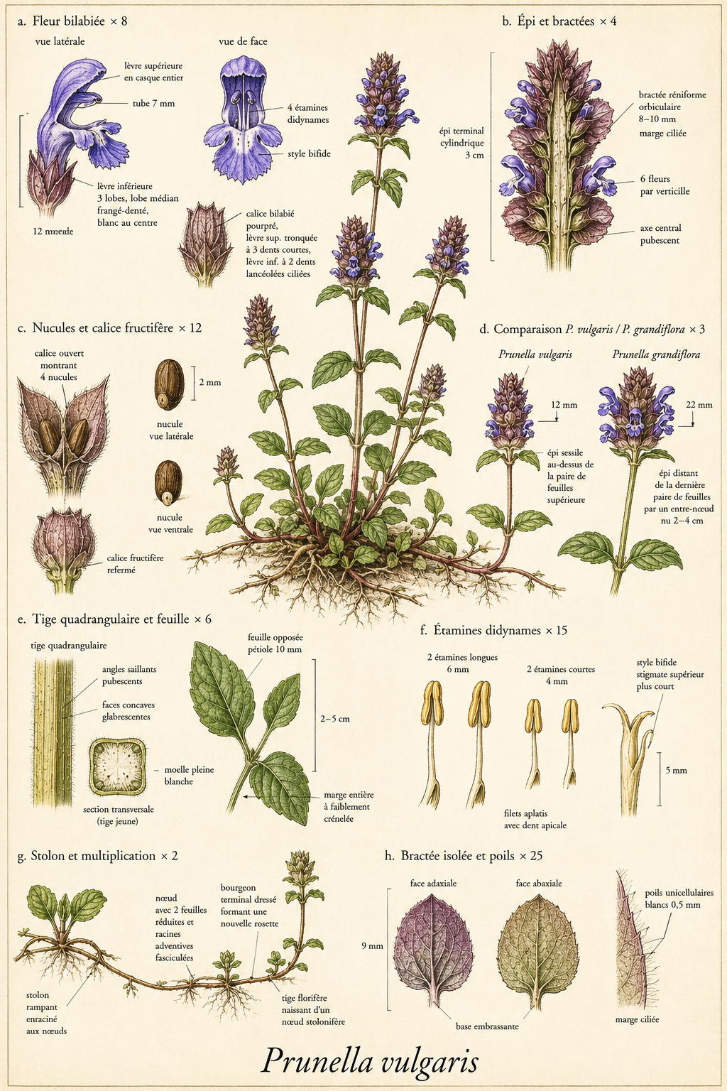 Planche botanique Brunelle commune