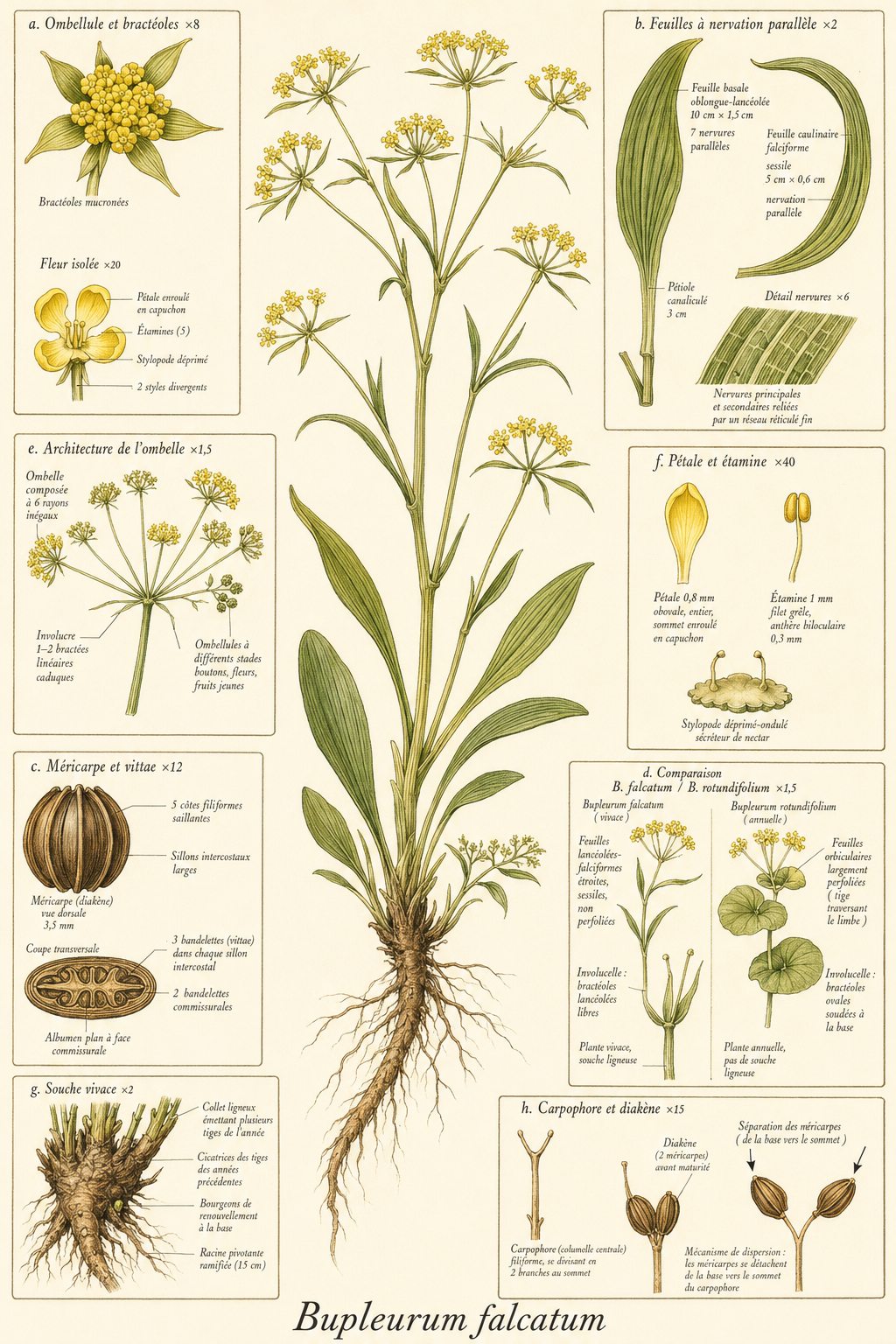 Planche botanique Buplèvre en faux