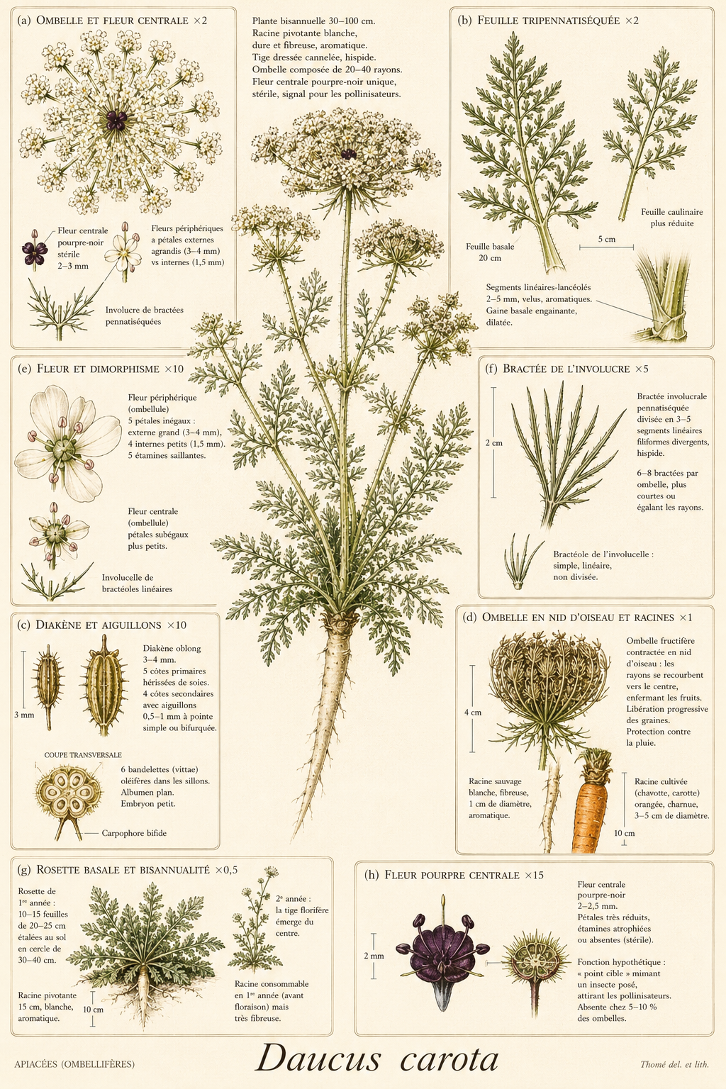 Planche botanique Carotte sauvage