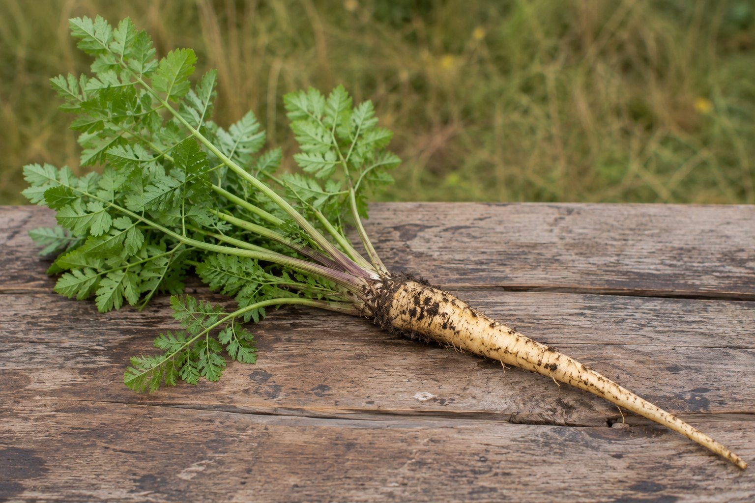 Pastinaca sativa — panais sauvage, racine pivotante crème et feuilles pennatiséquées, dans une prairie calcaire