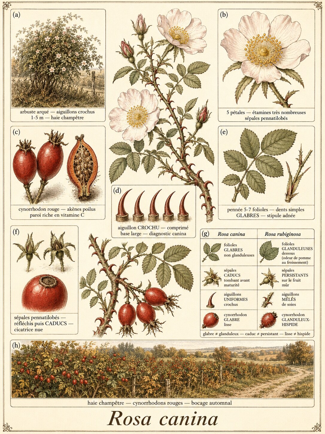 Planche botanique ÉGLANTIER