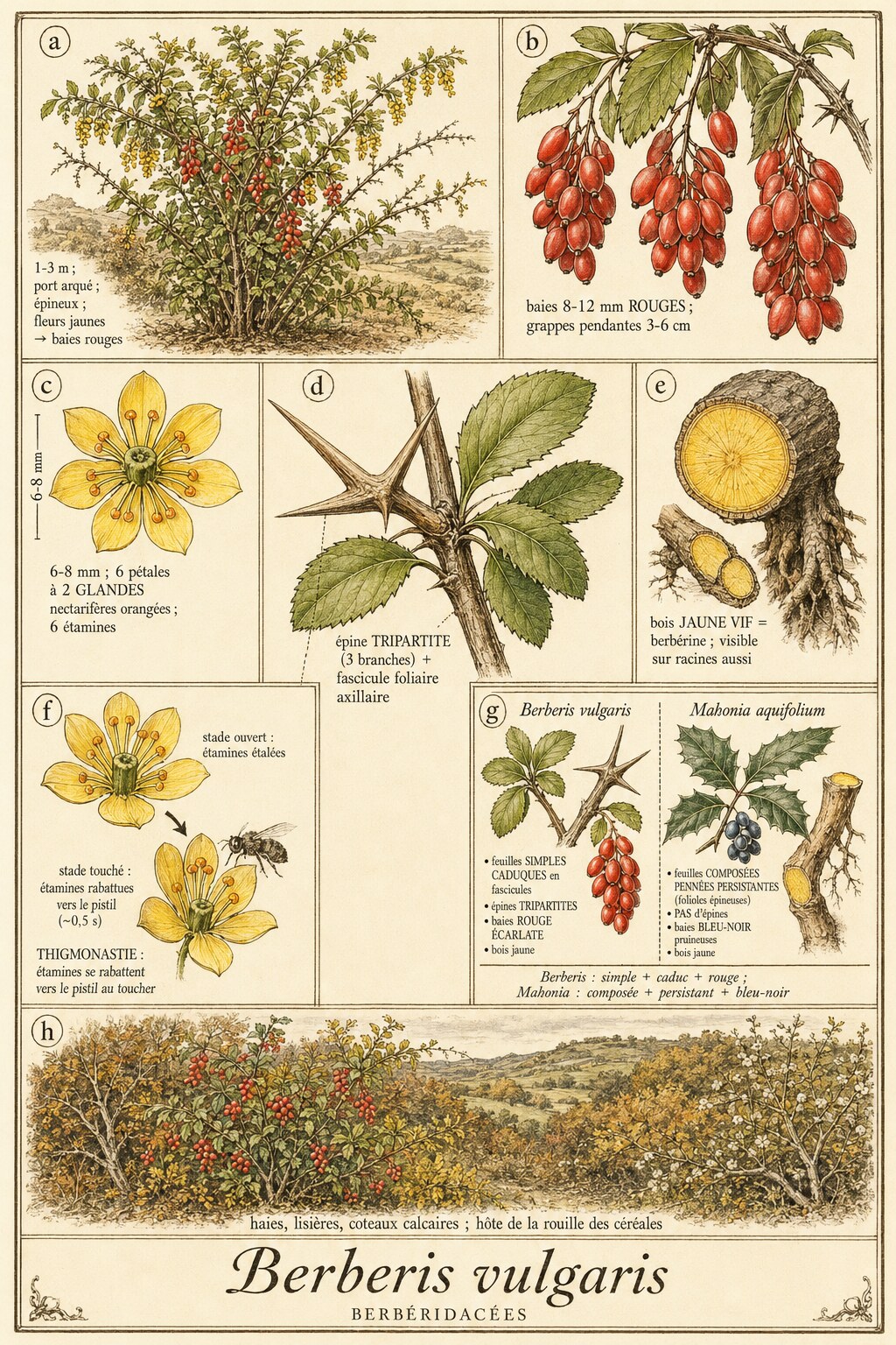 Planche botanique ÉPINE-VINETTE
