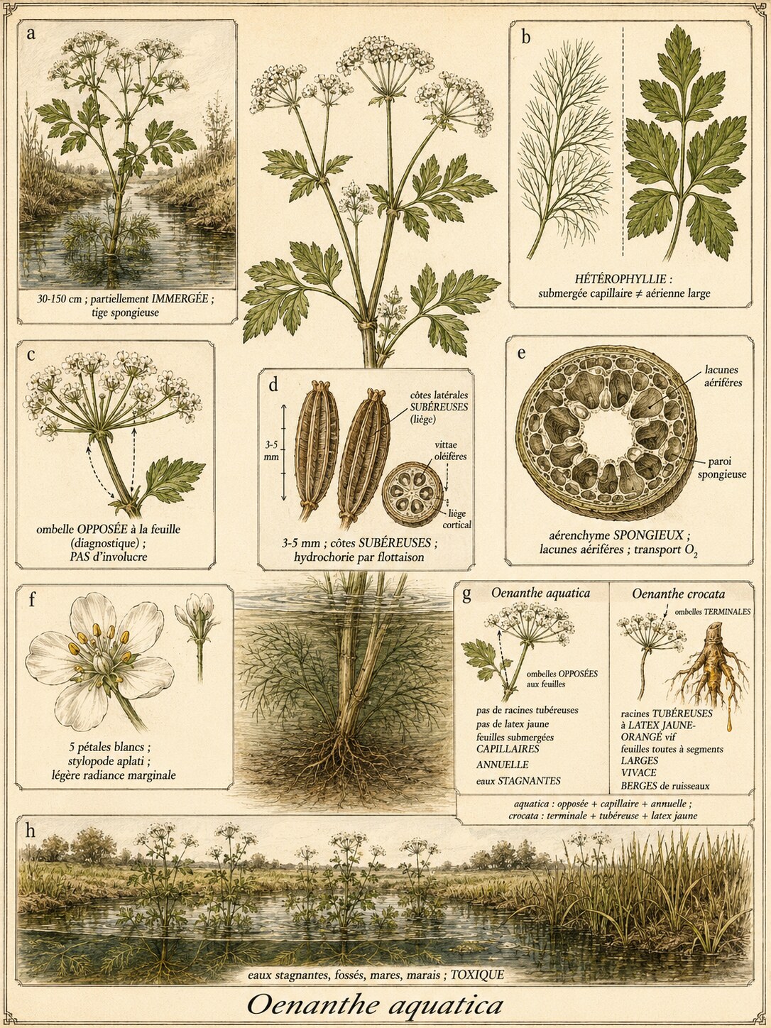 Planche botanique ŒNANTHE AQUATIQUE