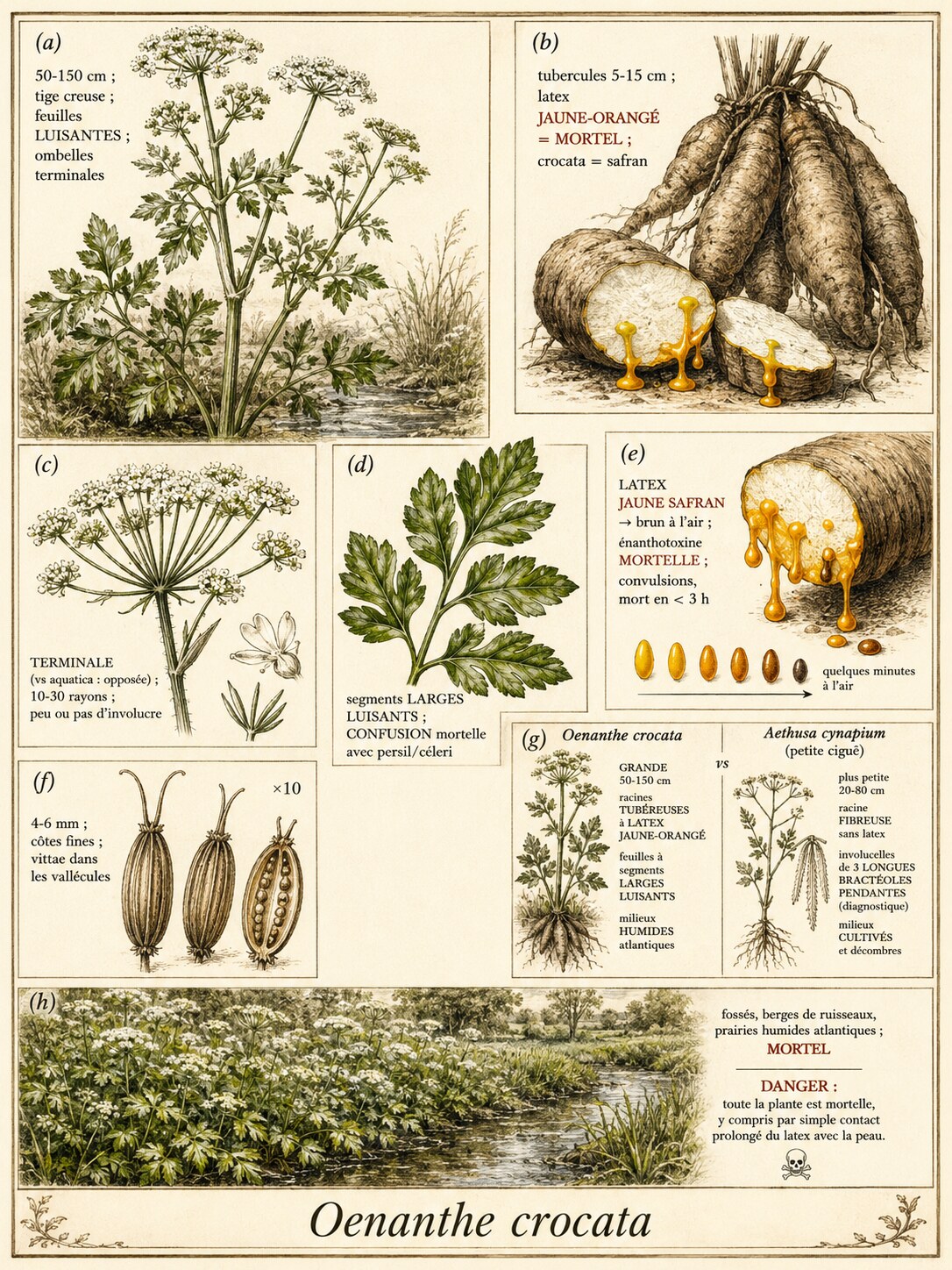 Planche botanique ŒNANTHE SAFRANÉE