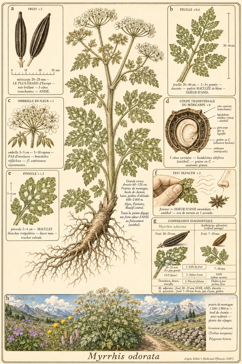 Planche botanique Cerfeuil musqué