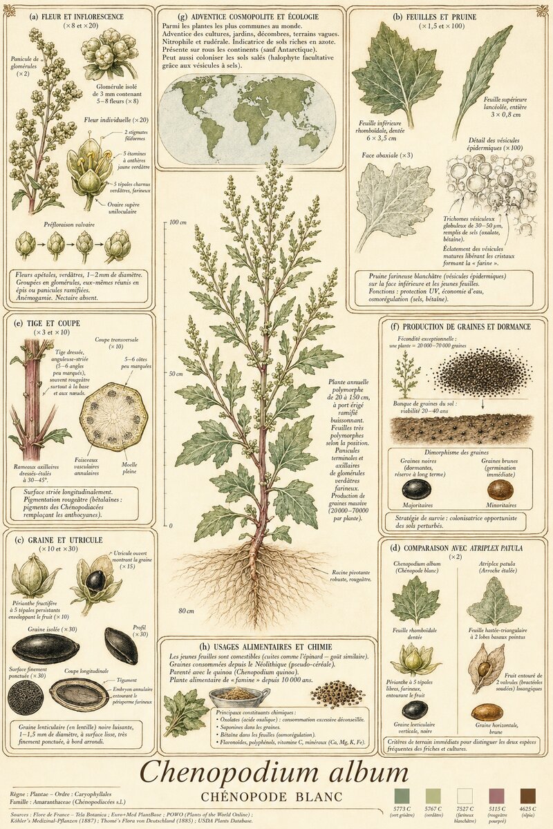 Planche botanique Chénopode blanc
