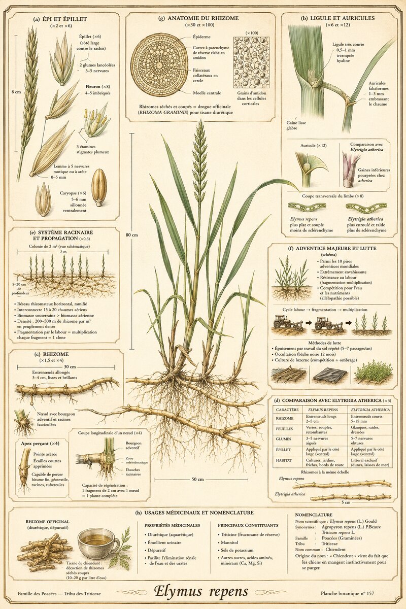 Planche botanique Chiendent rampant