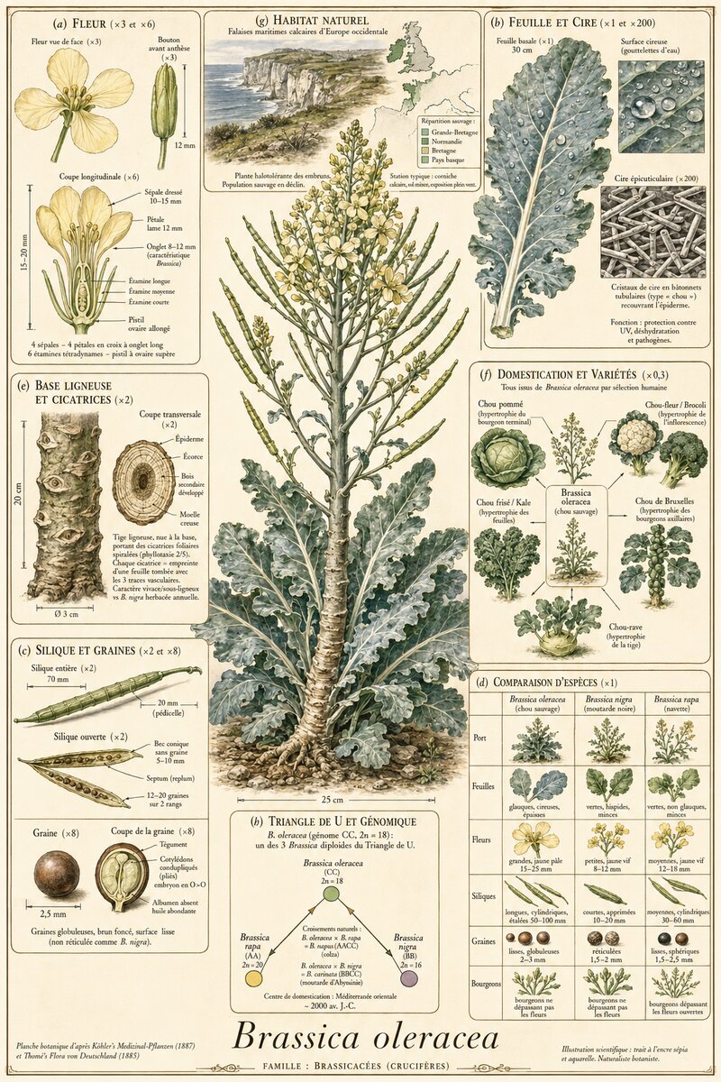 Planche botanique Chou sauvage