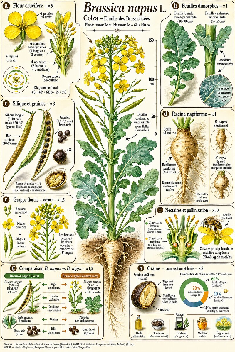 Planche botanique Colza