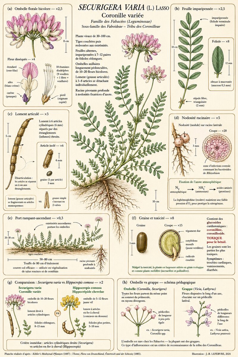 Planche botanique Coronille variée