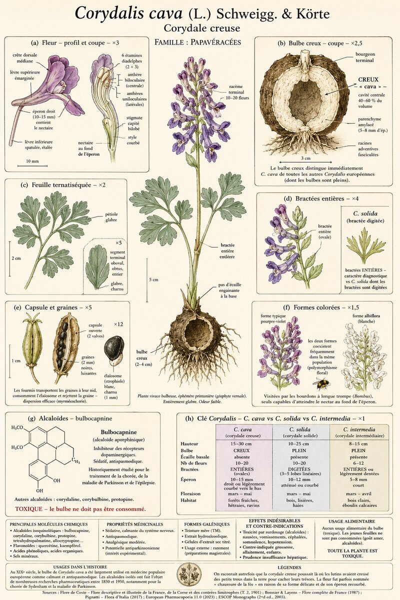 Planche botanique Corydale creuse