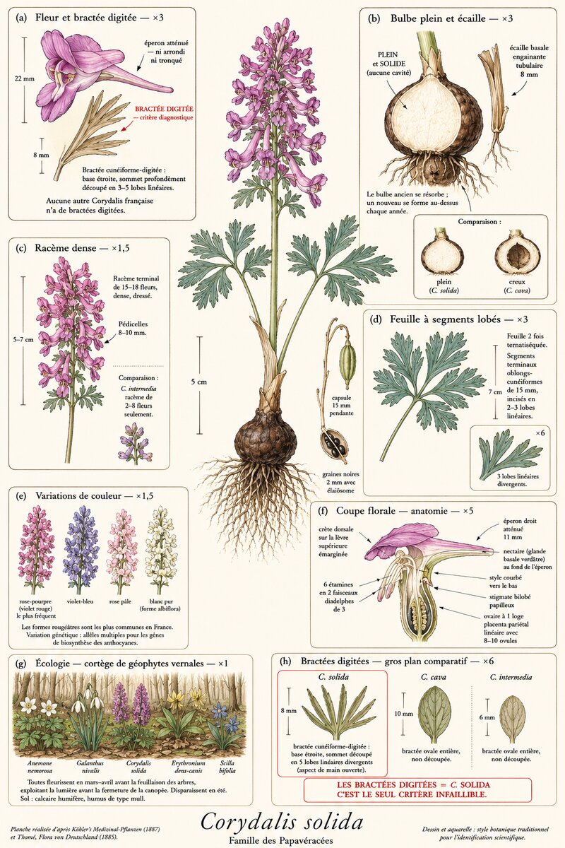 Planche botanique Corydale solide