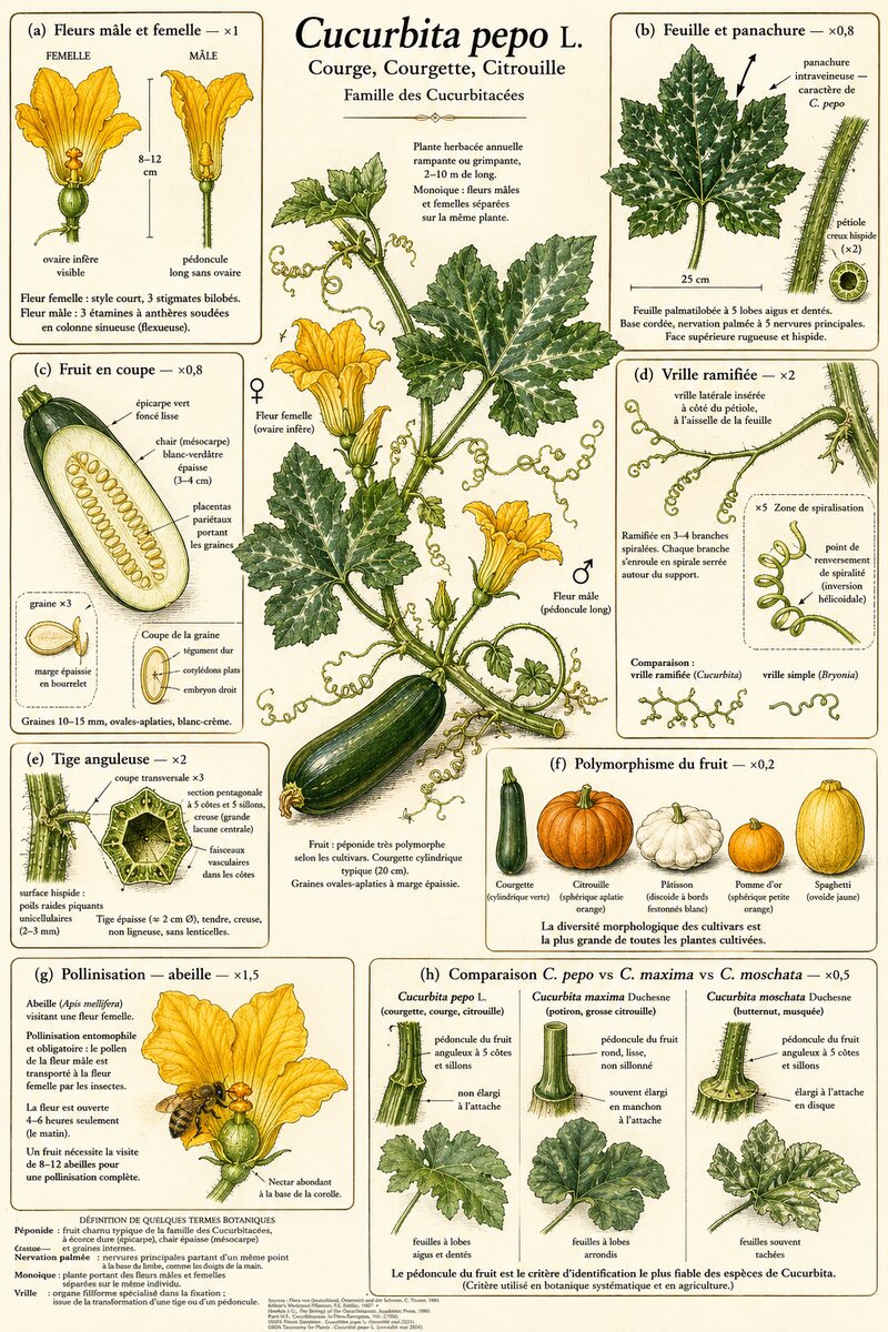 Planche botanique Courge