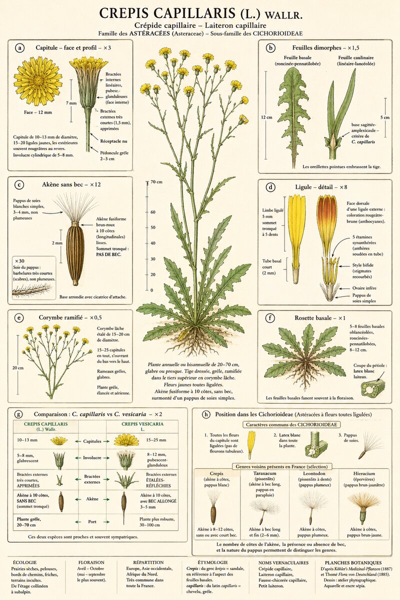 Planche botanique Crépide capillaire