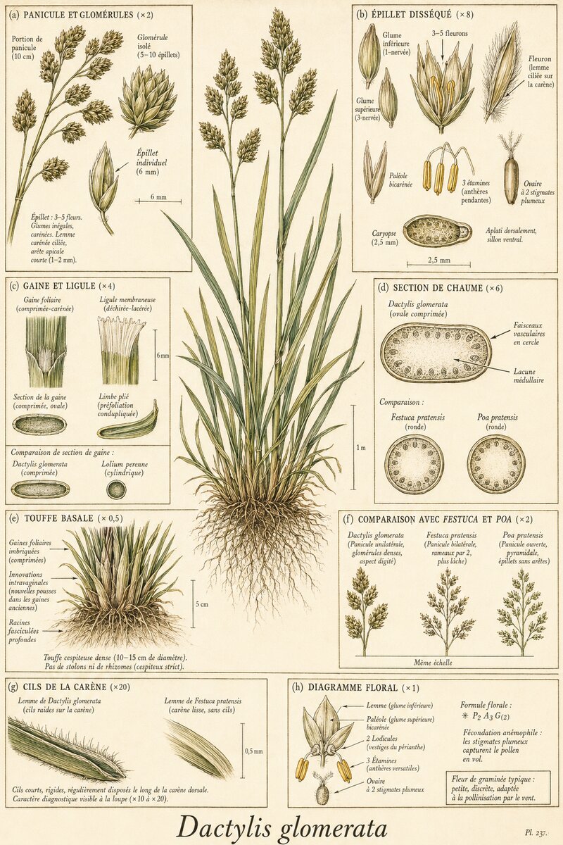 Planche botanique Dactyle aggloméré