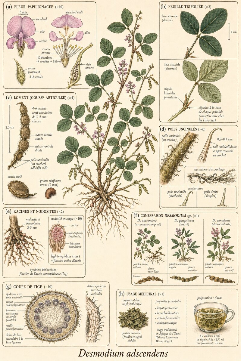 Planche botanique Desmodium