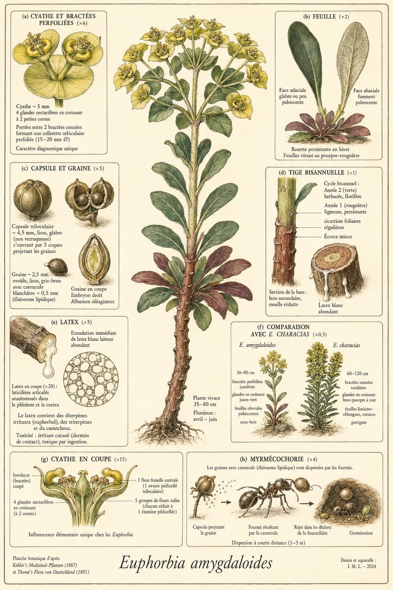 Planche botanique Euphorbe des bois