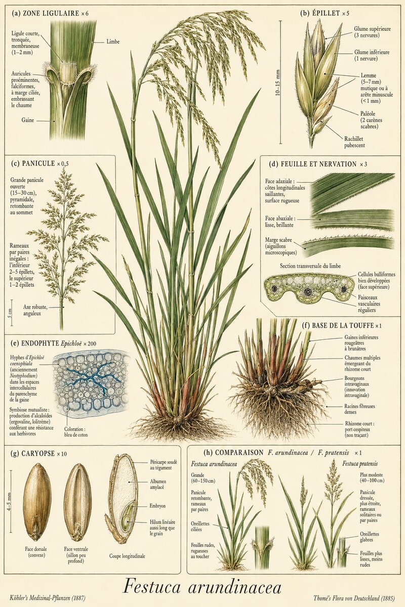 Planche botanique Fétuque élevée