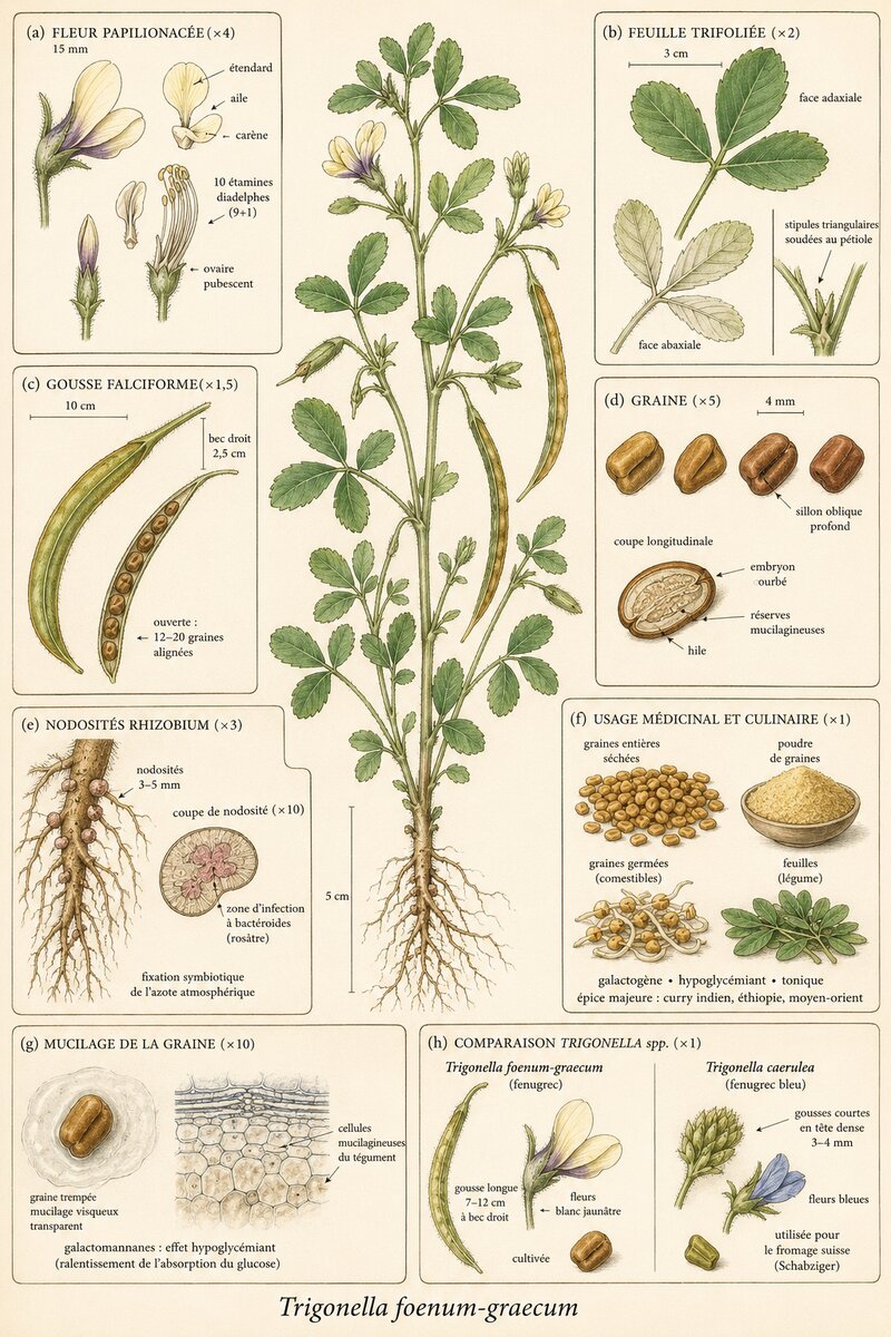 Planche botanique Fenugrec