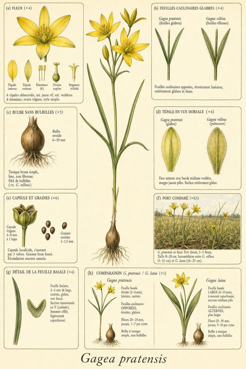 Planche botanique Gagée des prés