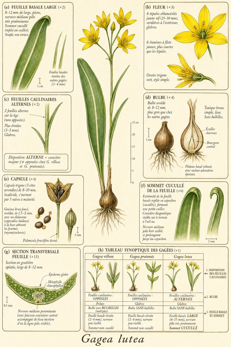 Planche botanique Gagée jaune