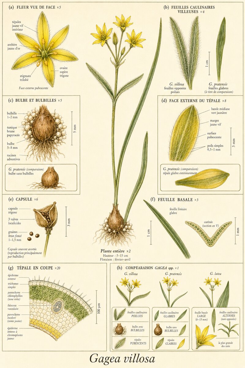 Planche botanique Gagée velue