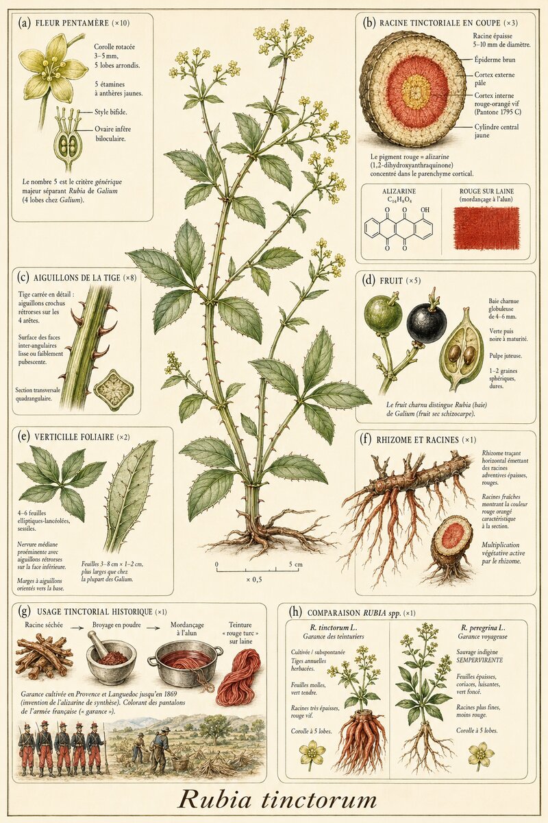 Planche botanique Garance des teinturiers
