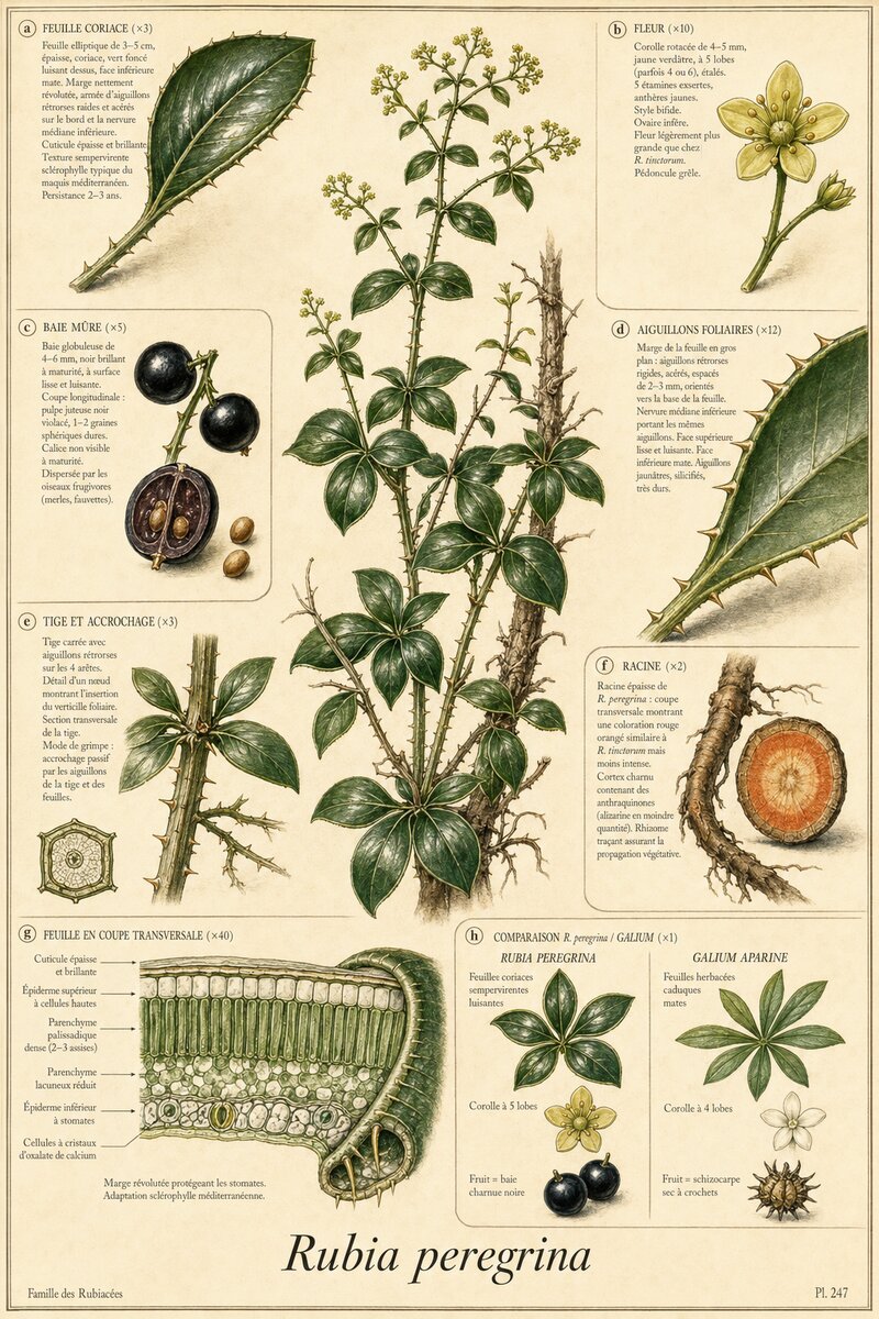 Planche botanique Garance voyageuse