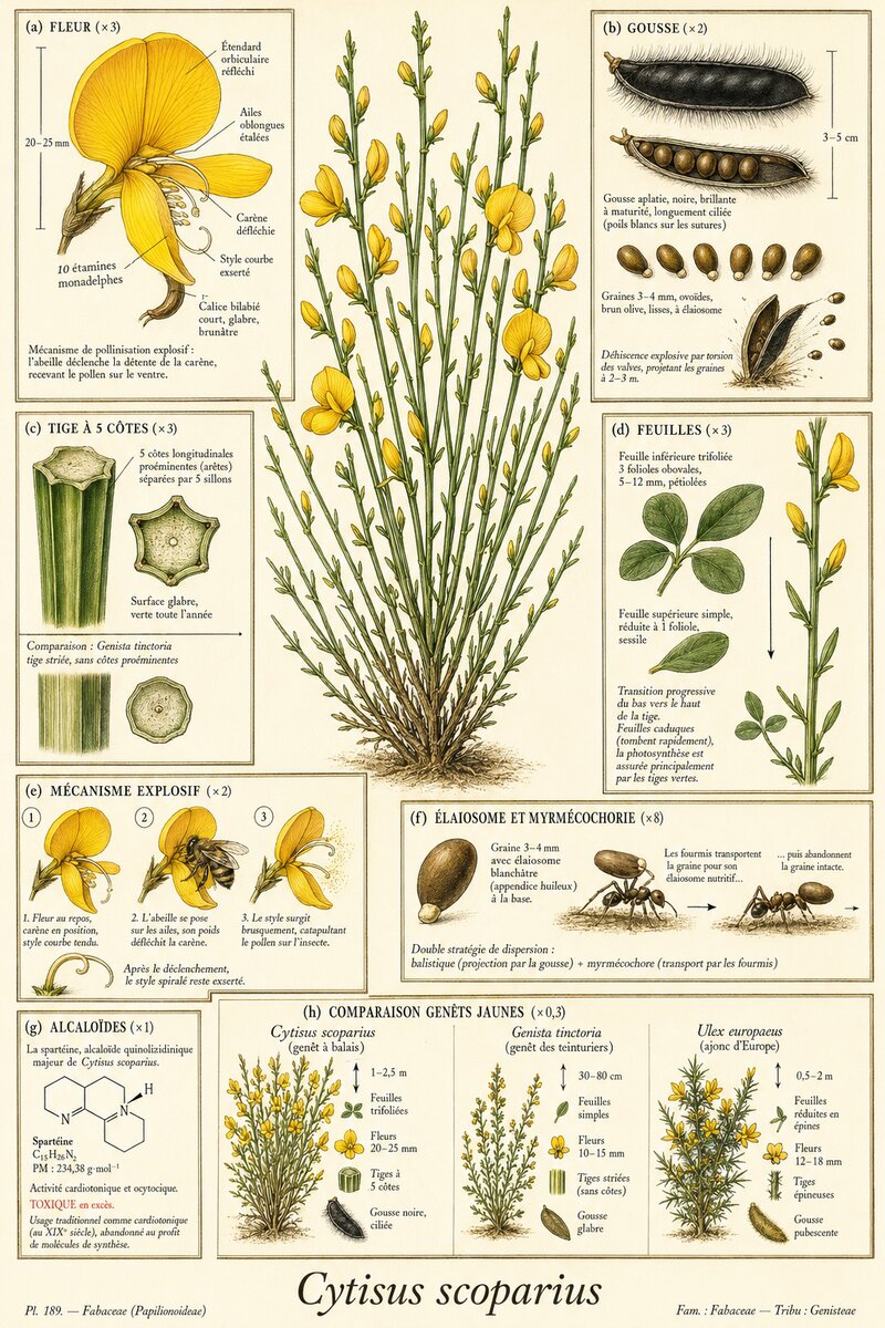 Planche botanique Genêt à balais