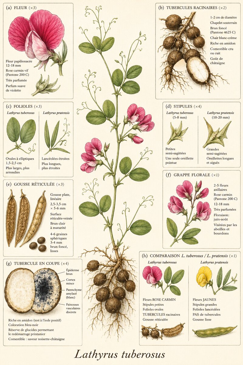 Planche botanique Gesse tubéreuse