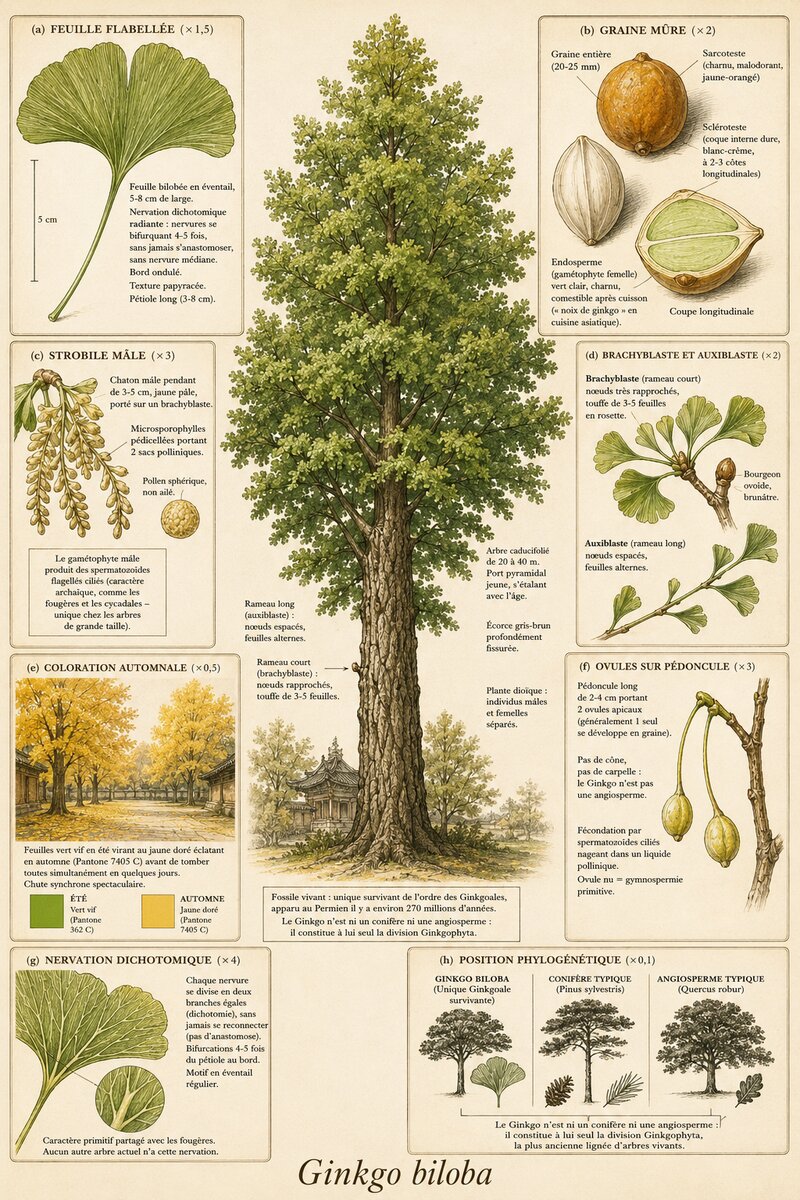 Planche botanique Ginkgo